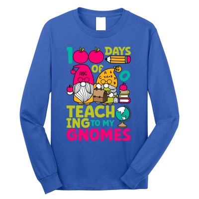 Funny 100 Days Of Teaching My Gnomes Teacher Costume Meaningful Gift Long Sleeve Shirt