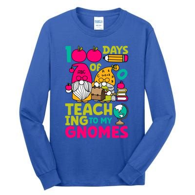 Funny 100 Days Of Teaching My Gnomes Teacher Costume Meaningful Gift Tall Long Sleeve T-Shirt