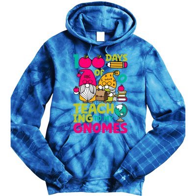 Funny 100 Days Of Teaching My Gnomes Teacher Costume Meaningful Gift Tie Dye Hoodie