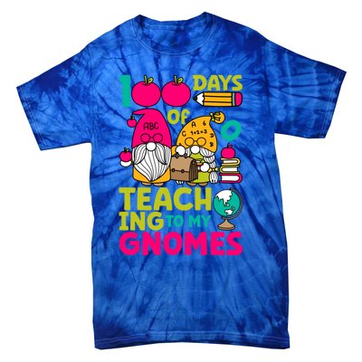 Funny 100 Days Of Teaching My Gnomes Teacher Costume Meaningful Gift Tie-Dye T-Shirt