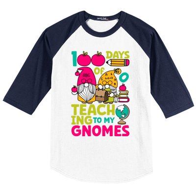 Funny 100 Days Of Teaching My Gnomes Teacher Costume Meaningful Gift Baseball Sleeve Shirt