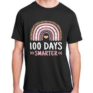 Funny 100th Day Of School 100 Days Smarter Leopard Rainbow Adult ChromaSoft Performance T-Shirt