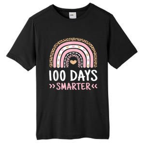 Funny 100th Day Of School 100 Days Smarter Leopard Rainbow Tall Fusion ChromaSoft Performance T-Shirt