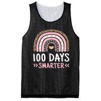 Funny 100th Day Of School 100 Days Smarter Leopard Rainbow Mesh Reversible Basketball Jersey Tank