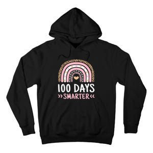 Funny 100th Day Of School 100 Days Smarter Leopard Rainbow Tall Hoodie