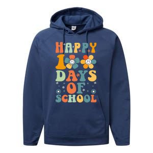 Funny 100th Day School Cute 100 Days School Performance Fleece Hoodie