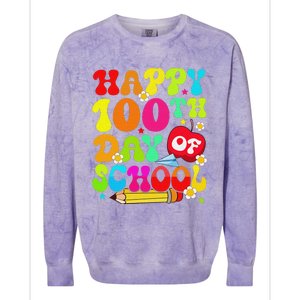 funny 100 Days Of School Teacher And Student Colorblast Crewneck Sweatshirt