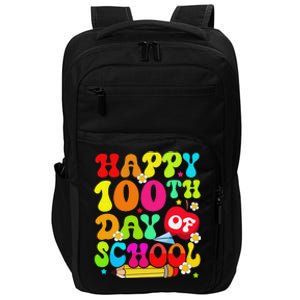 funny 100 Days Of School Teacher And Student Impact Tech Backpack