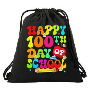 funny 100 Days Of School Teacher And Student Drawstring Bag