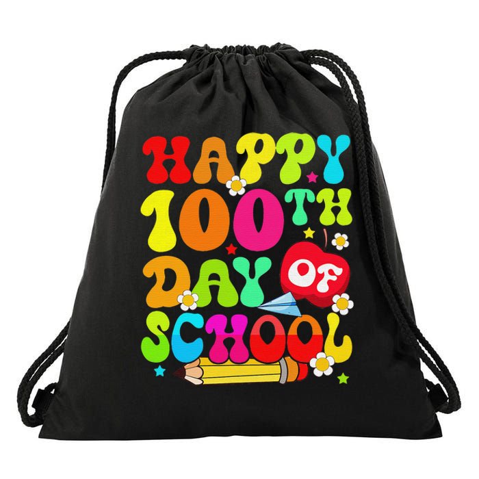 funny 100 Days Of School Teacher And Student Drawstring Bag