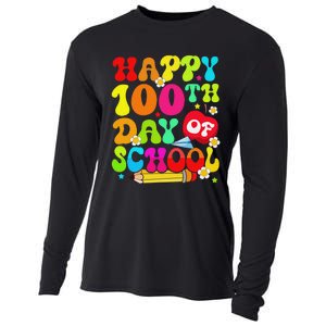 funny 100 Days Of School Teacher And Student Cooling Performance Long Sleeve Crew