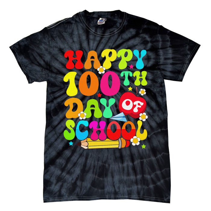 funny 100 Days Of School Teacher And Student Tie-Dye T-Shirt