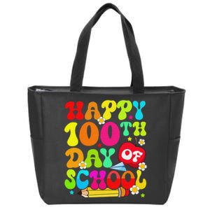 funny 100 Days Of School Teacher And Student Zip Tote Bag