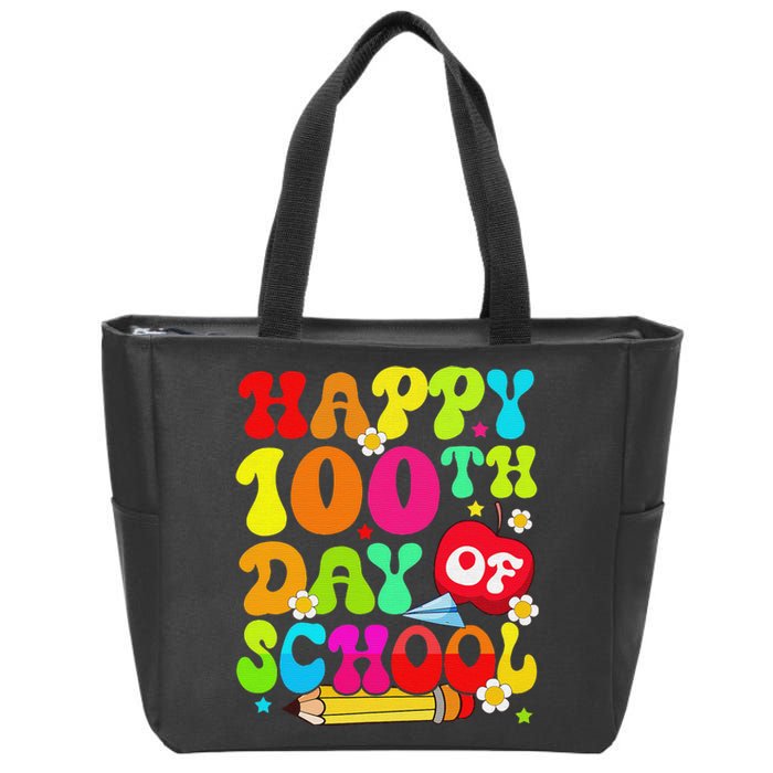 funny 100 Days Of School Teacher And Student Zip Tote Bag