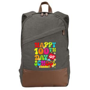 funny 100 Days Of School Teacher And Student Cotton Canvas Backpack