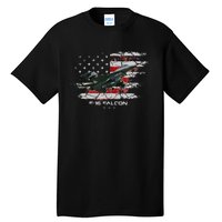 F 16 Falcon U.S Military Fighter Fighting Jet Pilot Veteran Tall T-Shirt