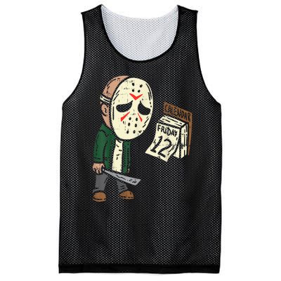 Friday 13th Funny Halloween Horror Movie Humor Party Crazy Mesh Reversible Basketball Jersey Tank