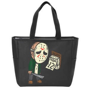 Friday 13th Funny Halloween Horror Movie Humor Party Crazy Zip Tote Bag