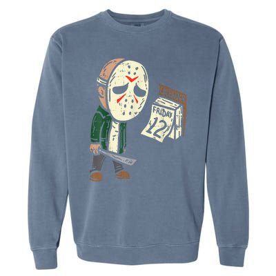 Friday 13th Funny Halloween Horror Movie Humor Party Crazy Garment-Dyed Sweatshirt