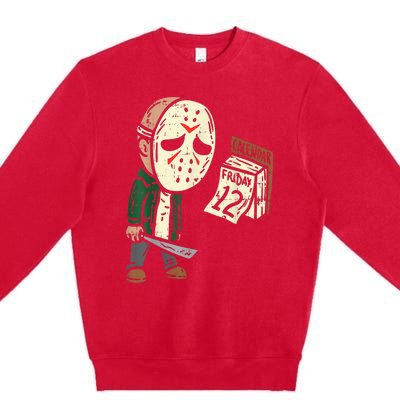 Friday 13th Funny Halloween Horror Movie Humor Party Crazy Premium Crewneck Sweatshirt