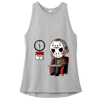 Friday 12th Funny Halloween Horror Movie Humor Ladies PosiCharge Tri-Blend Wicking Tank
