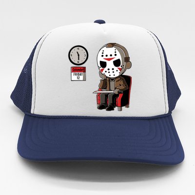 Friday 12th Funny Halloween Horror Movie Humor Trucker Hat