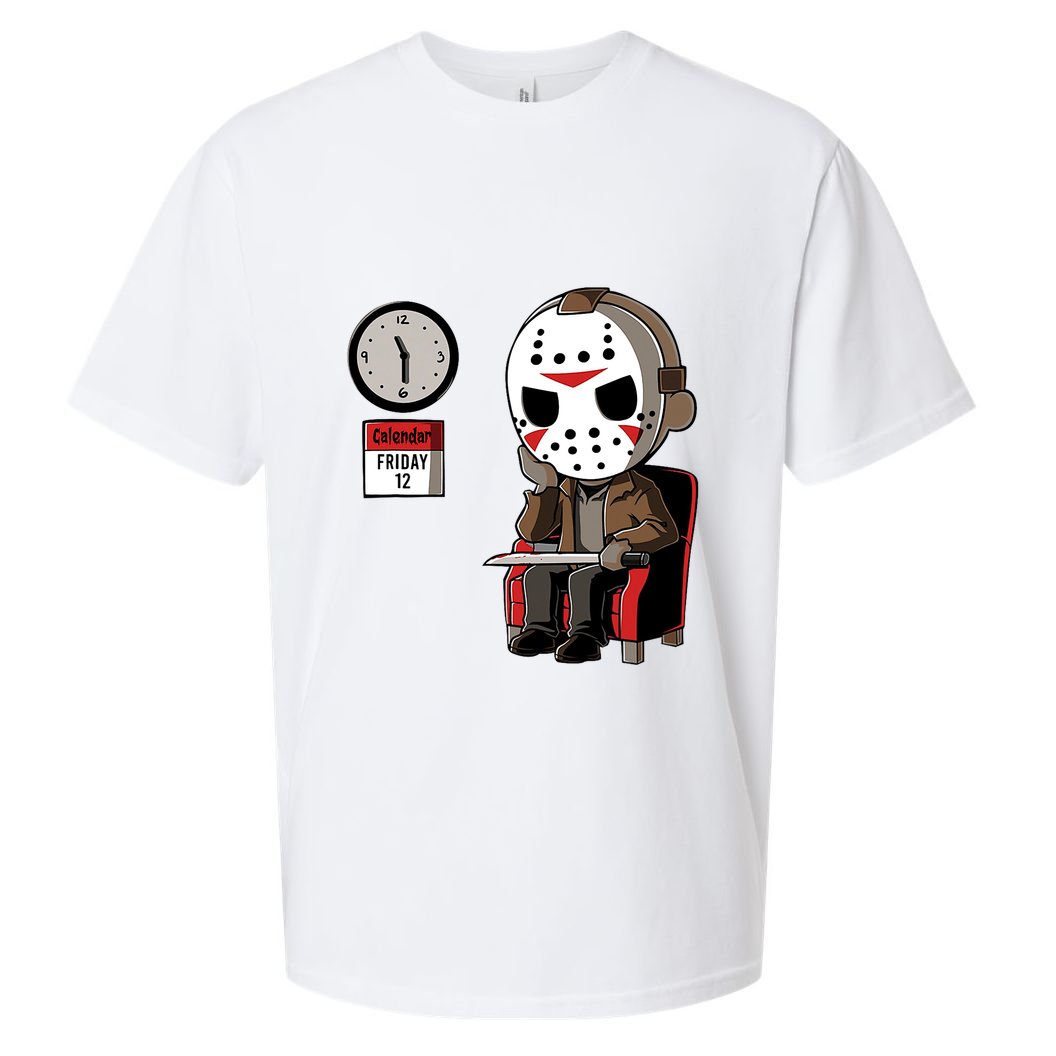 Friday 12th Funny Halloween Horror Movie Humor Sueded Cloud Jersey T-Shirt