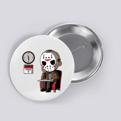 Friday 12th Funny Halloween Horror Movie Humor Button
