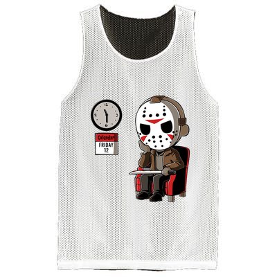 Friday 12th Funny Halloween Horror Movie Humor Mesh Reversible Basketball Jersey Tank