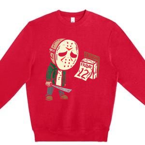 Friday 12th Funny Halloween Horror Movie Humor Premium Crewneck Sweatshirt