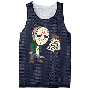 Friday 12th Funny Halloween Horror Movie Humor Mesh Reversible Basketball Jersey Tank