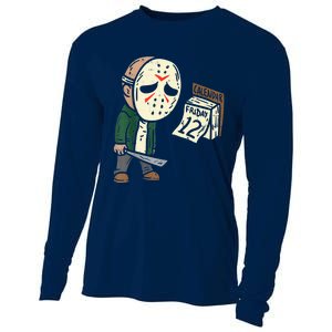 Friday 12th Funny Halloween Horror Movie Humor Cooling Performance Long Sleeve Crew