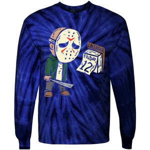 Friday 12th Funny Halloween Horror Movie Humor Tie-Dye Long Sleeve Shirt