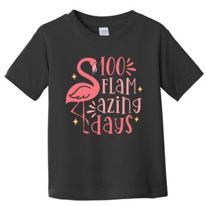 Flamingo 100 Flamazing Days 100 Days Of School Toddler T-Shirt