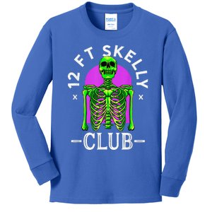 Funny 12 Foot Skeleton Fans Club Lazy Halloween Costume Kids Long Sleeve Shirt