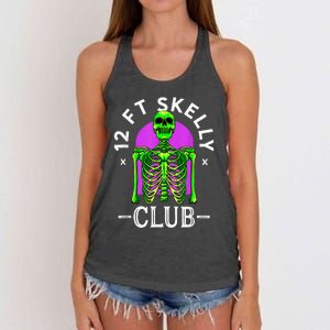 Funny 12 Foot Skeleton Fans Club Lazy Halloween Costume Women's Knotted Racerback Tank