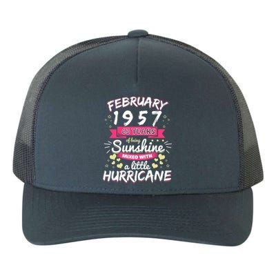 February 1957 Girl 63 Years Being Sunshine Mixed Hurricane Gift Yupoong Adult 5-Panel Trucker Hat