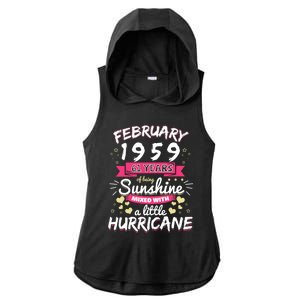 February 1959 Girl 61 Years Being Sunshine Mixed Hurricane Meaningful Gift Ladies PosiCharge Tri-Blend Wicking Draft Hoodie Tank