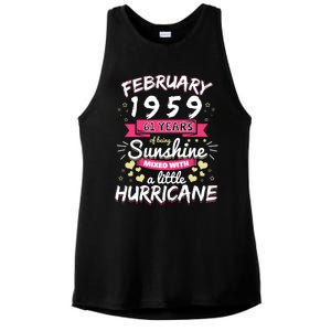 February 1959 Girl 61 Years Being Sunshine Mixed Hurricane Meaningful Gift Ladies PosiCharge Tri-Blend Wicking Tank