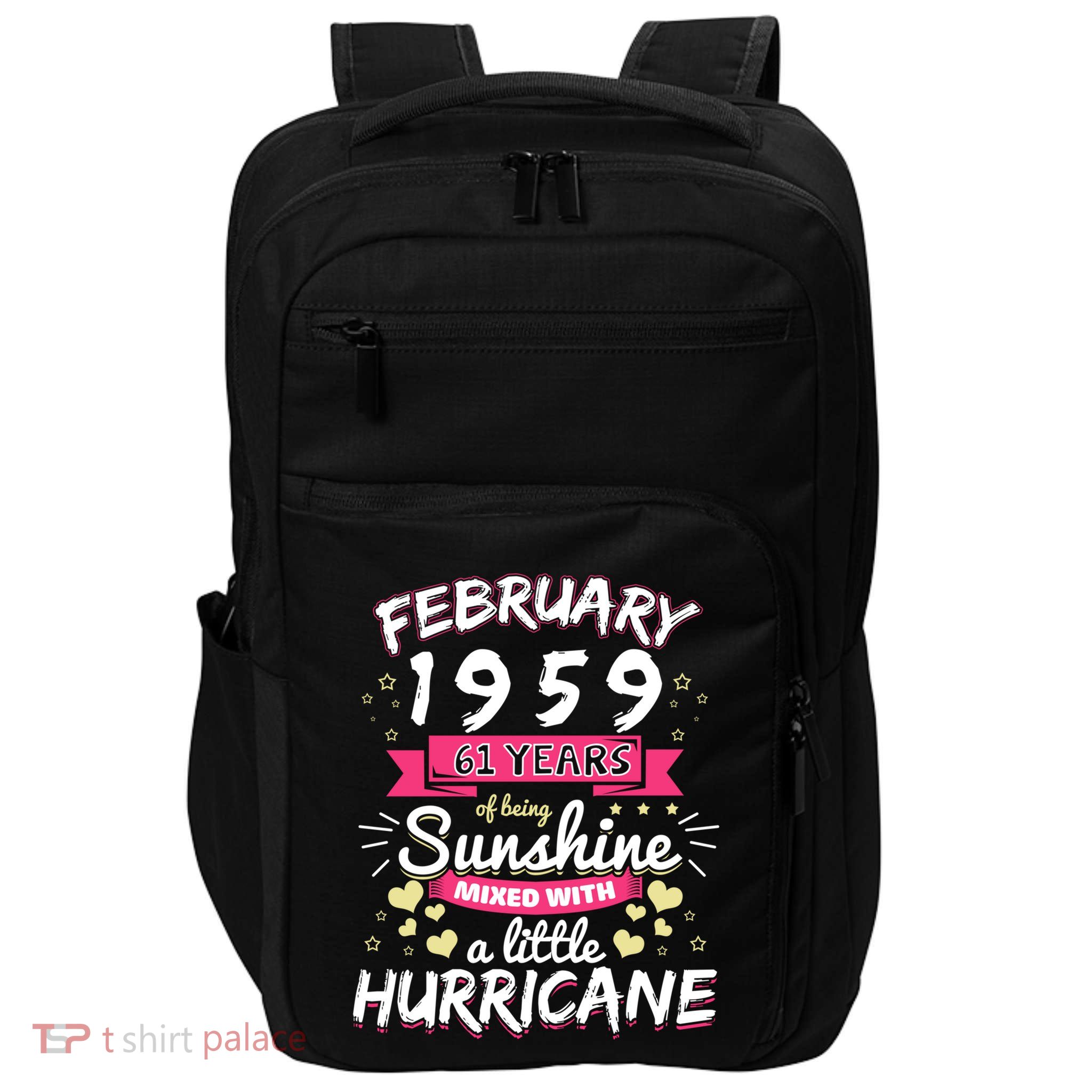February 1959 Girl 61 Years Being Sunshine Mixed Hurricane Meaningful Gift Impact Tech Backpack