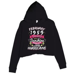 February 1959 Girl 61 Years Being Sunshine Mixed Hurricane Meaningful Gift Crop Fleece Hoodie