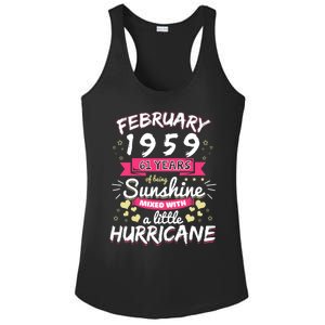 February 1959 Girl 61 Years Being Sunshine Mixed Hurricane Meaningful Gift Ladies PosiCharge Competitor Racerback Tank