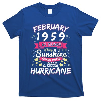 February 1959 Girl 61 Years Being Sunshine Mixed Hurricane Meaningful Gift T-Shirt