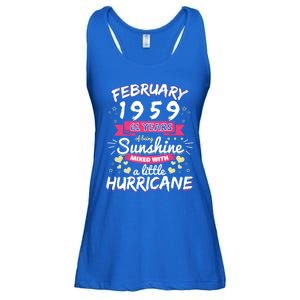 February 1959 Girl 61 Years Being Sunshine Mixed Hurricane Meaningful Gift Ladies Essential Flowy Tank