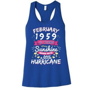 February 1959 Girl 61 Years Being Sunshine Mixed Hurricane Meaningful Gift Women's Racerback Tank