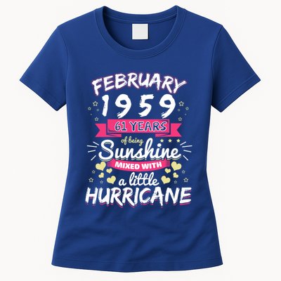 February 1959 Girl 61 Years Being Sunshine Mixed Hurricane Meaningful Gift Womens T-Shirt