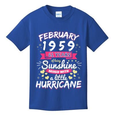 February 1959 Girl 61 Years Being Sunshine Mixed Hurricane Meaningful Gift Kids T-Shirt