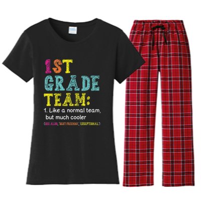 Funny 1st Grade Team Like Normal But Cooler Back To School Women's Flannel Pajama Set