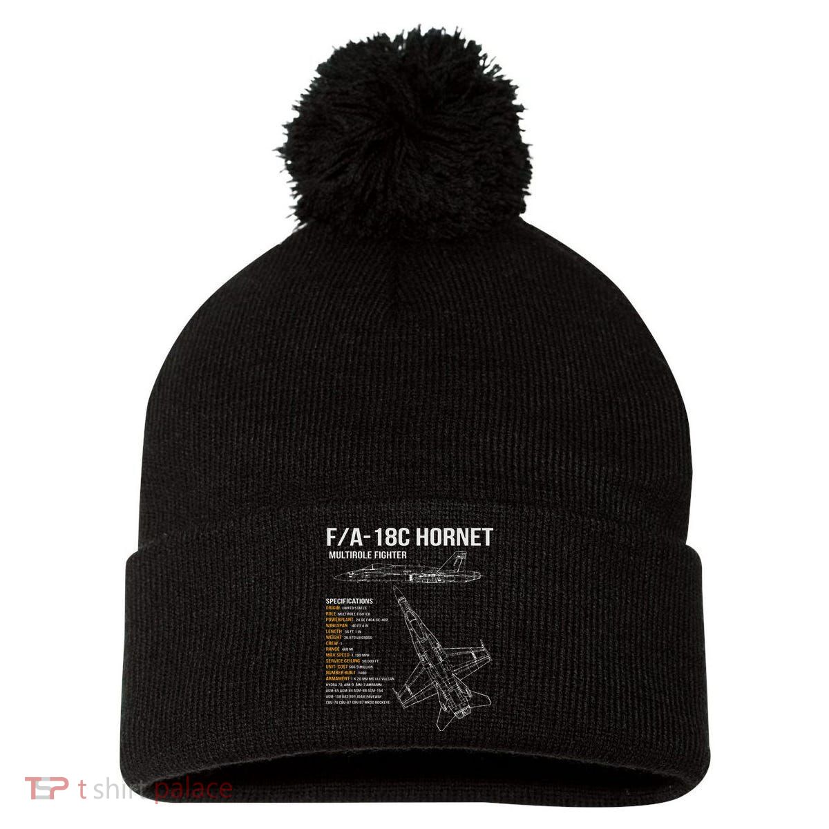 Fa 18 Hornet Pom Pom 12in Knit Beanie