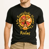 Funny 1 One Bite Everybody Knows Rules Pizza Food Lover Cooling Performance Crew T-Shirt